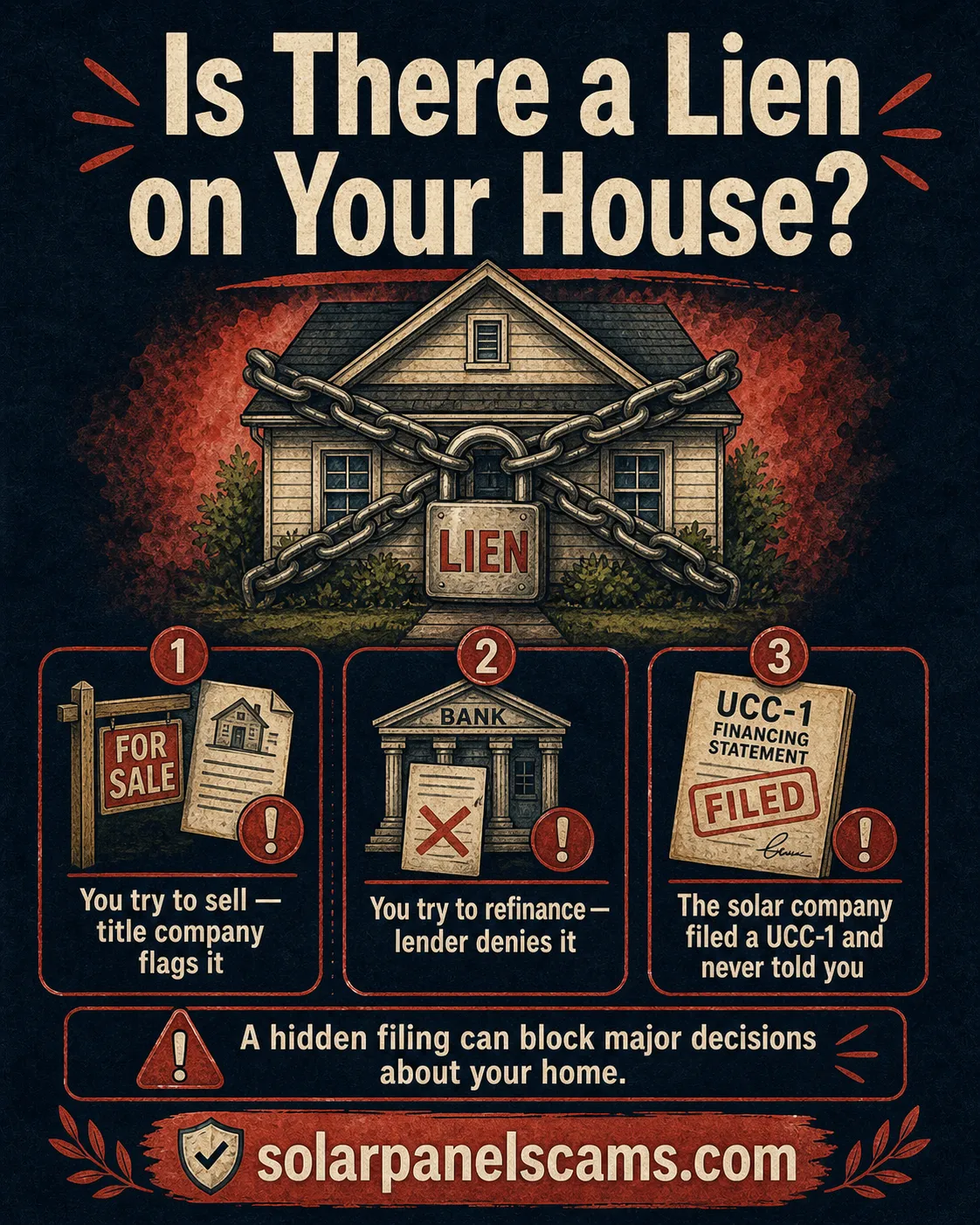 Solar UCC-1 filing warning: a hidden filing can affect home sale, refinancing, and title review